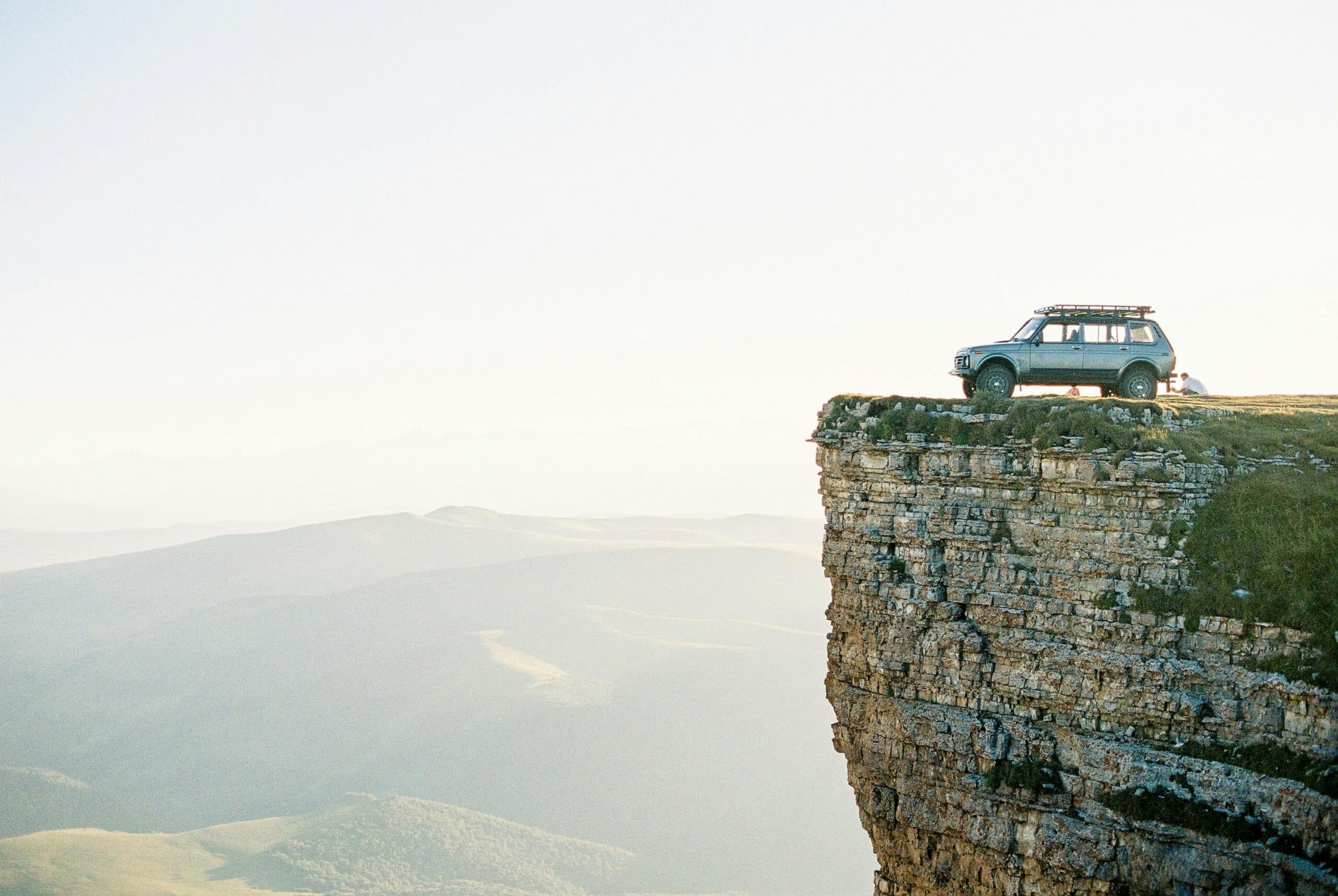 Car on cliff edge